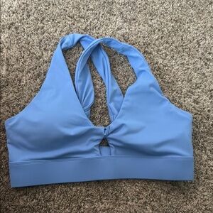 Fabletics Blue Racerback Sports Bra with Medium Support